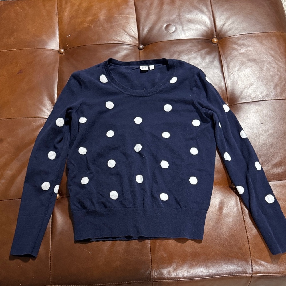 GAP Navy Sweater with White Polka Dots